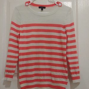 J crew orange and cream striped sweater